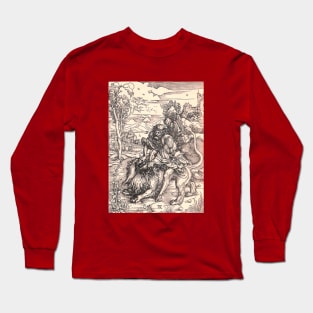 Samson Slays the Lion by Albrecht Durer Long Sleeve T-Shirt